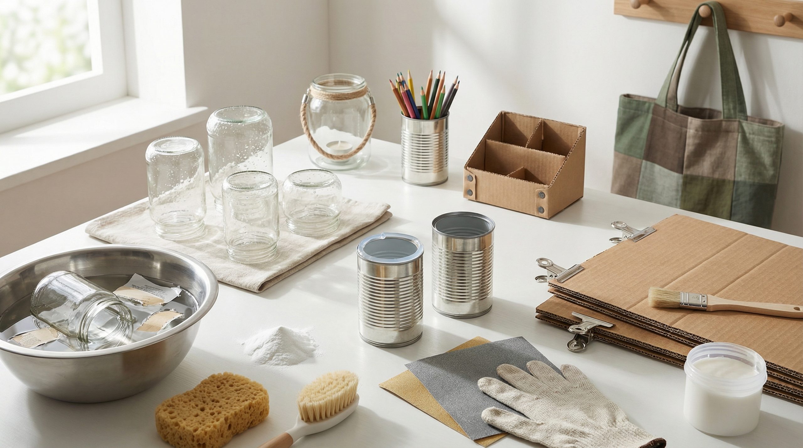 Reutilização Criativa: Transforme Latas, Vidro e Papelão